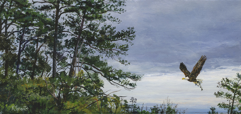 Catch of the Day acrylic, 3.25 x 6.75, by Karin Snoots